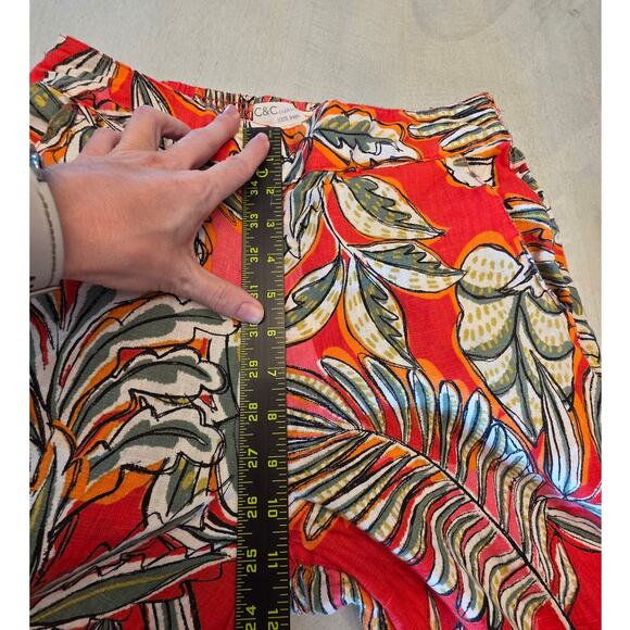 C&C California Women's 100% Linen Tropical Wide Leg Pants SZ Small - Picture 5 of 6